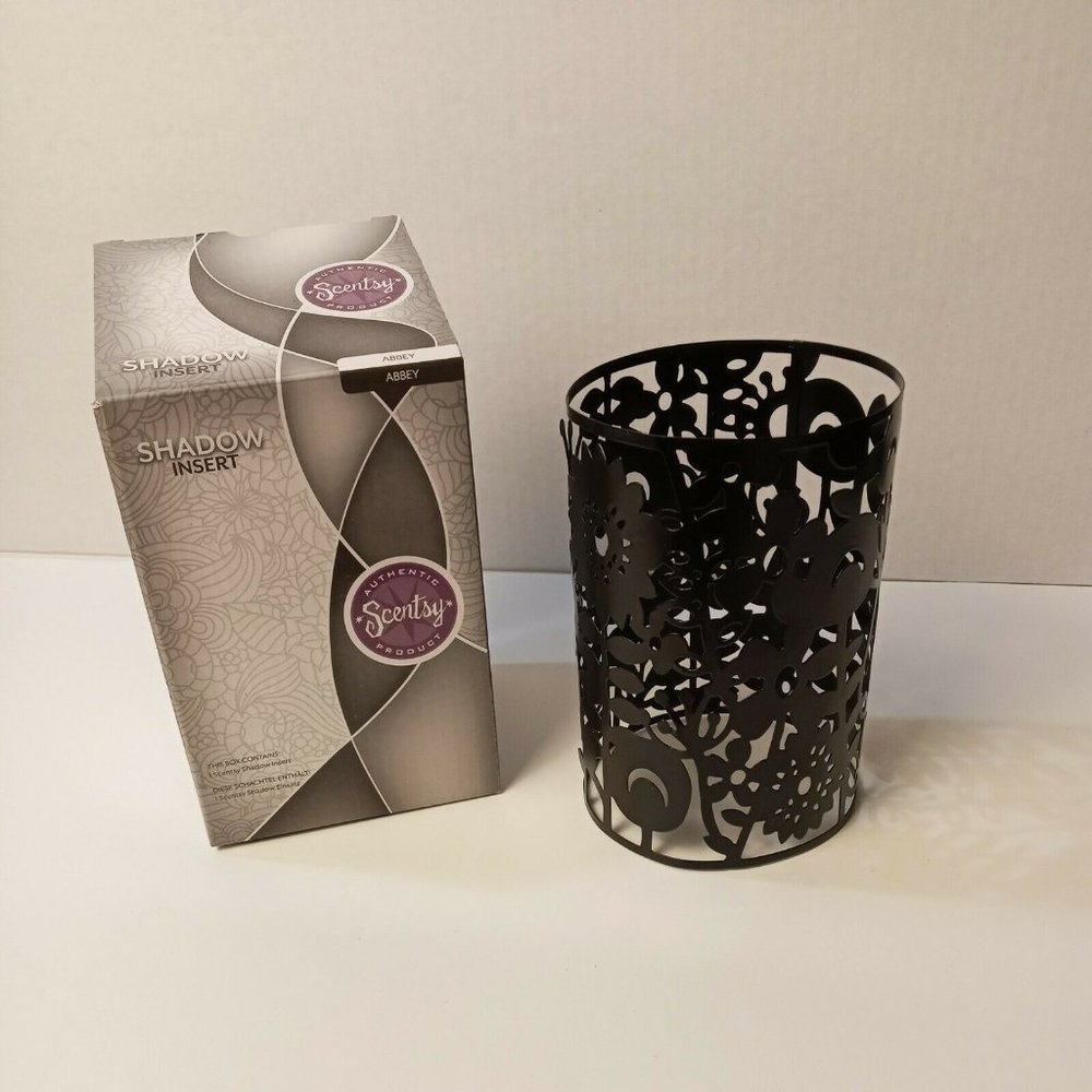 Retired Scentsy Shadow Insert Abbey Candle Sleeve Black